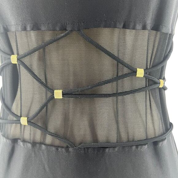 Christina One Piece Black Mesh Panel Swimsuit Womens Size 12L - Picture 2 of 7